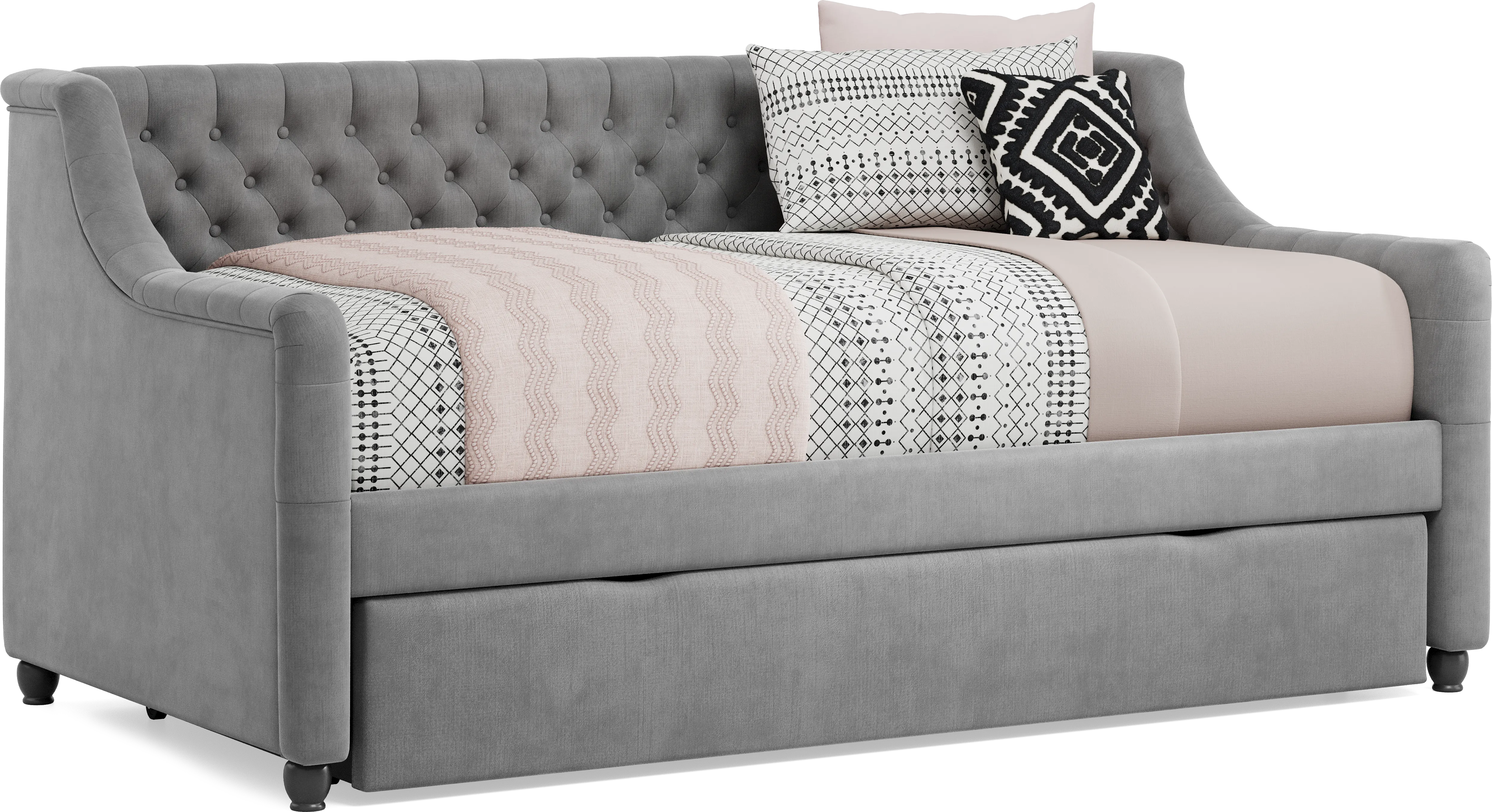 Alena Charcoal Twin Daybed with Twin Storage Trundle - Thumbnail - Image 1