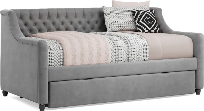 Alena Charcoal Twin Daybed with Twin Storage Trundle