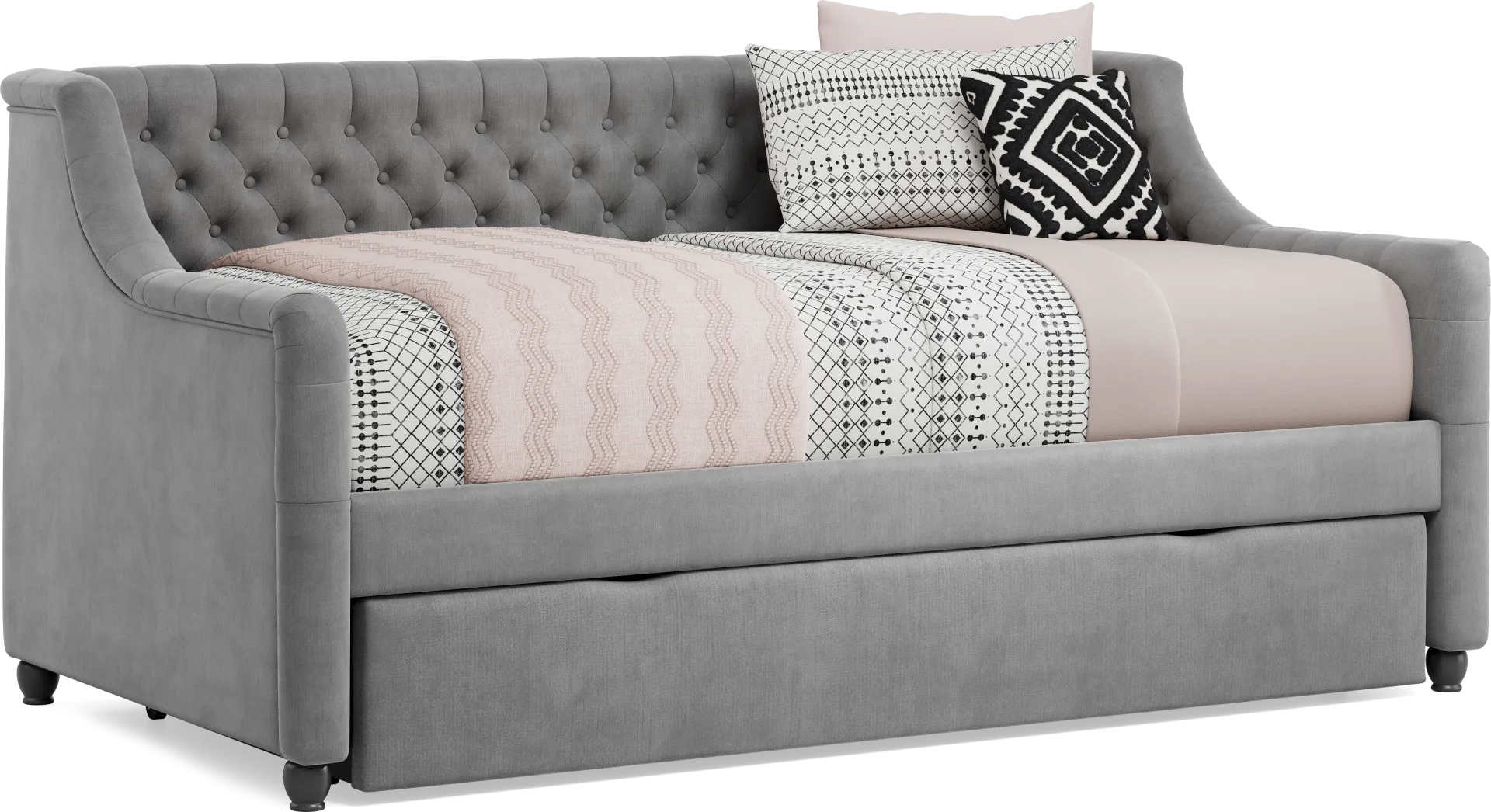 Alena Charcoal Twin Daybed with Twin Storage Trundle - Image 1