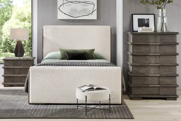 Moreno Brown 5 Pc King Upholstered Bedroom