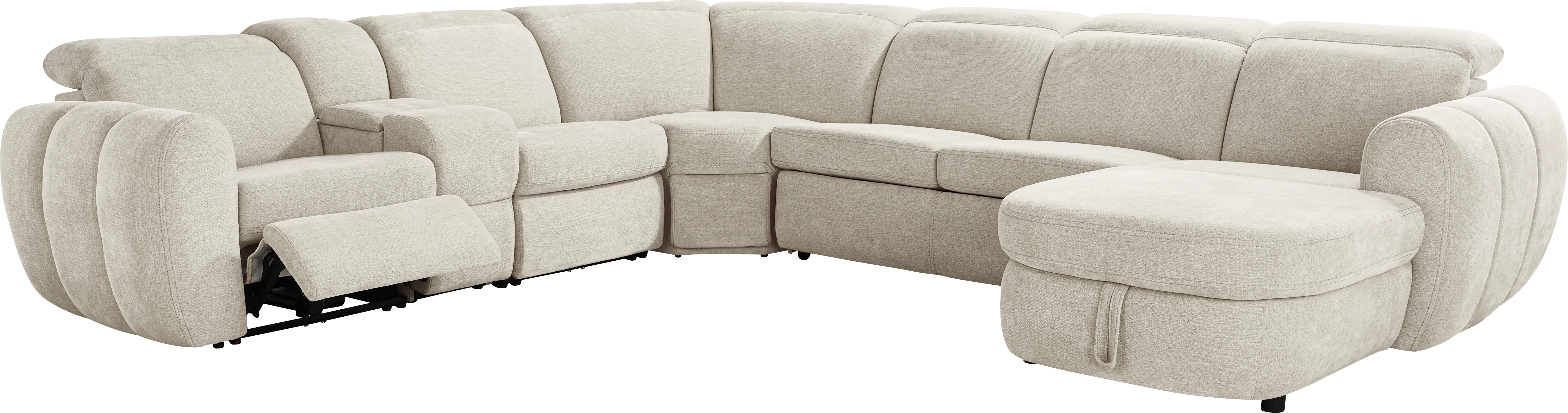 Laurel Heights Gray 6 Pc Dual Power Reclining Sleeper Sectional - Thumbnail - Image 1