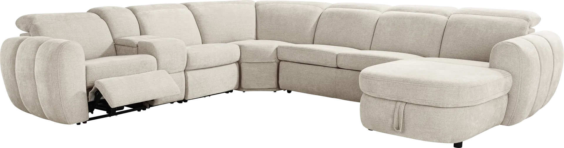 Laurel Heights Gray 6 Pc Dual Power Reclining Sleeper Sectional - Image 1