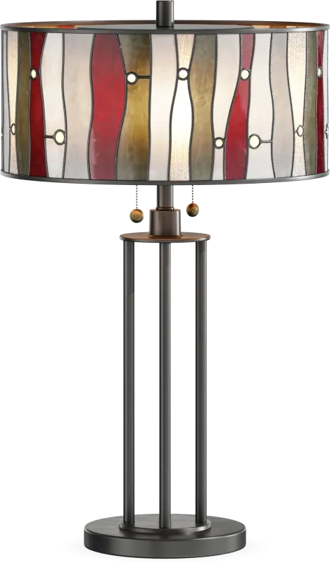 Shiloh Avenue Red Tiffany Table Lamp