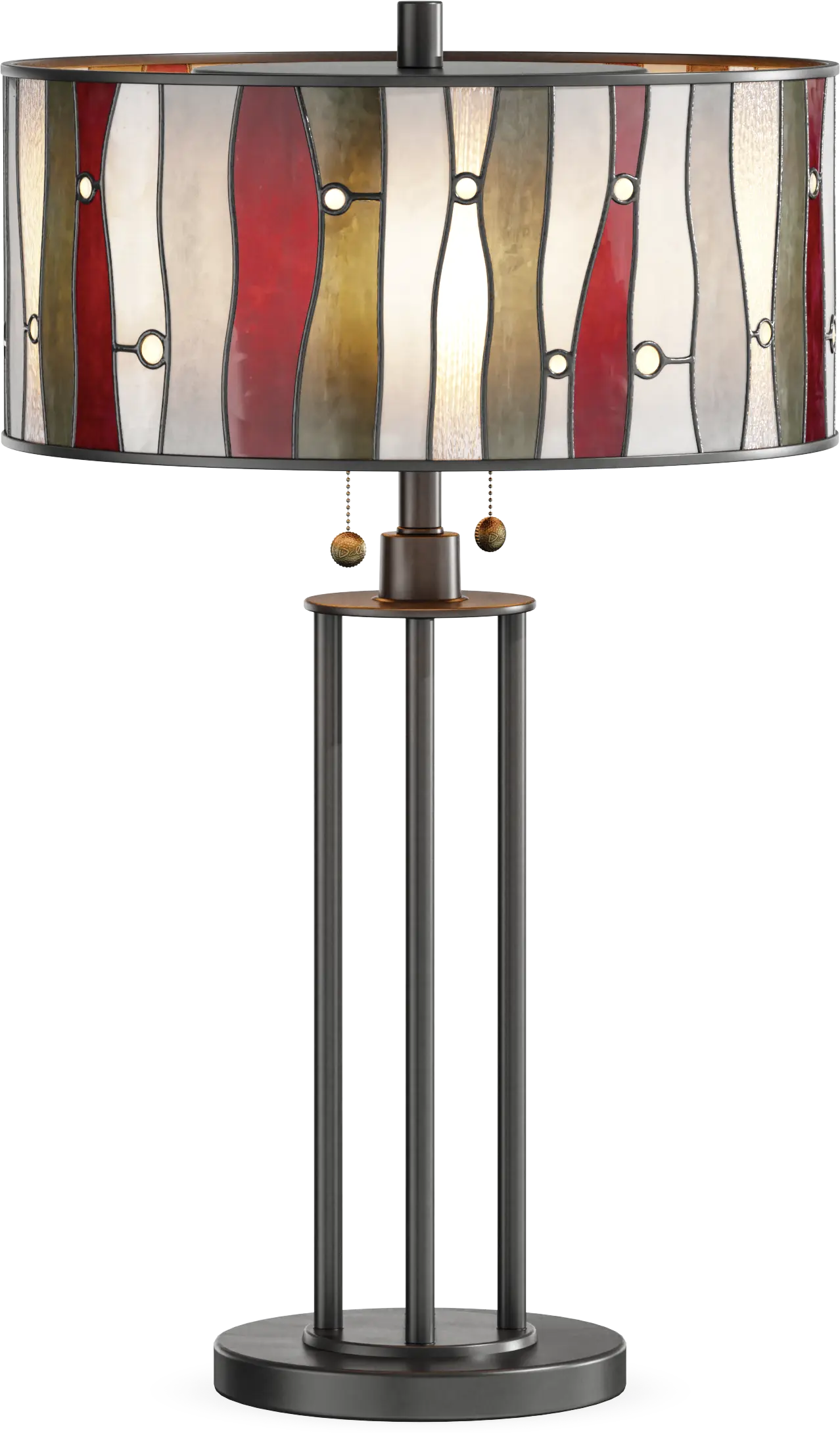 Shiloh Avenue Red Tiffany Table Lamp