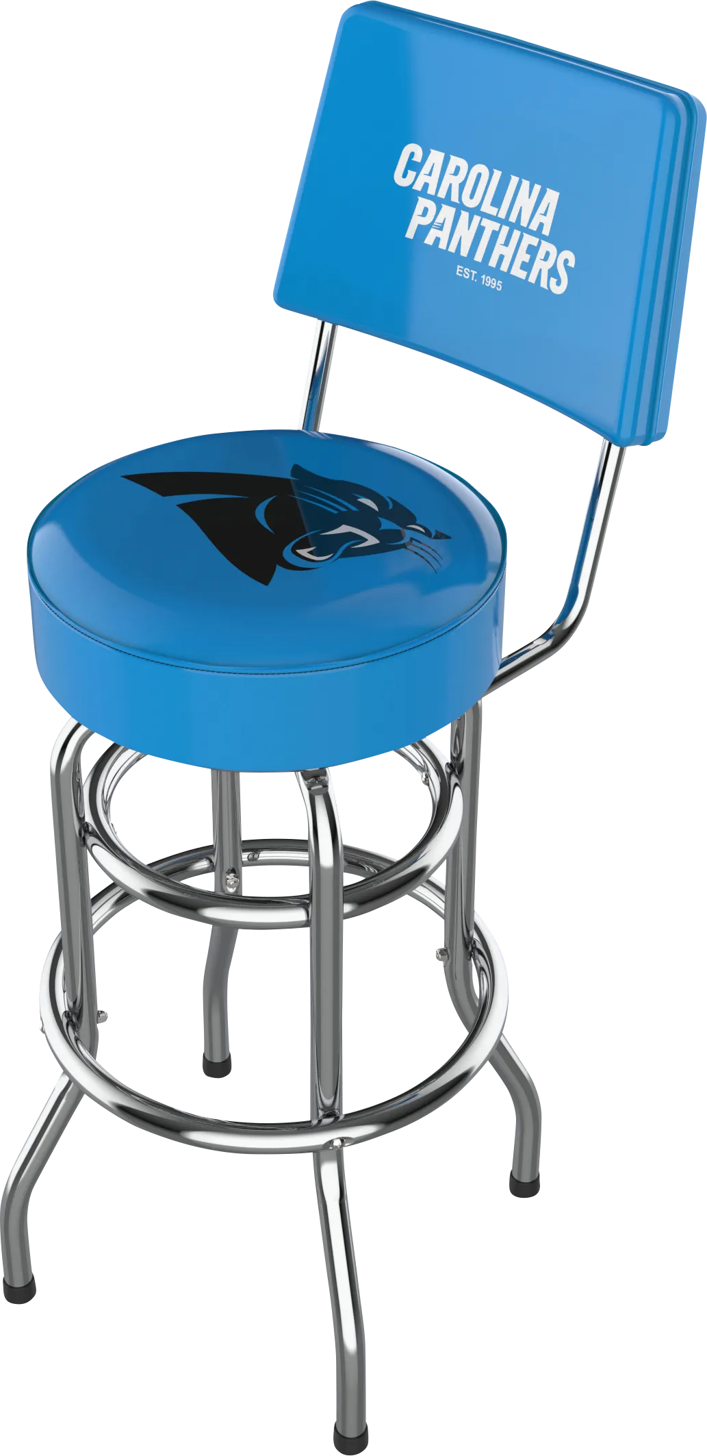 Carolina Panthers Blue Swivel Barstool with Back - Image 1