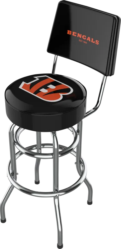 Cincinnati Bengals Black Swivel Barstool with Back