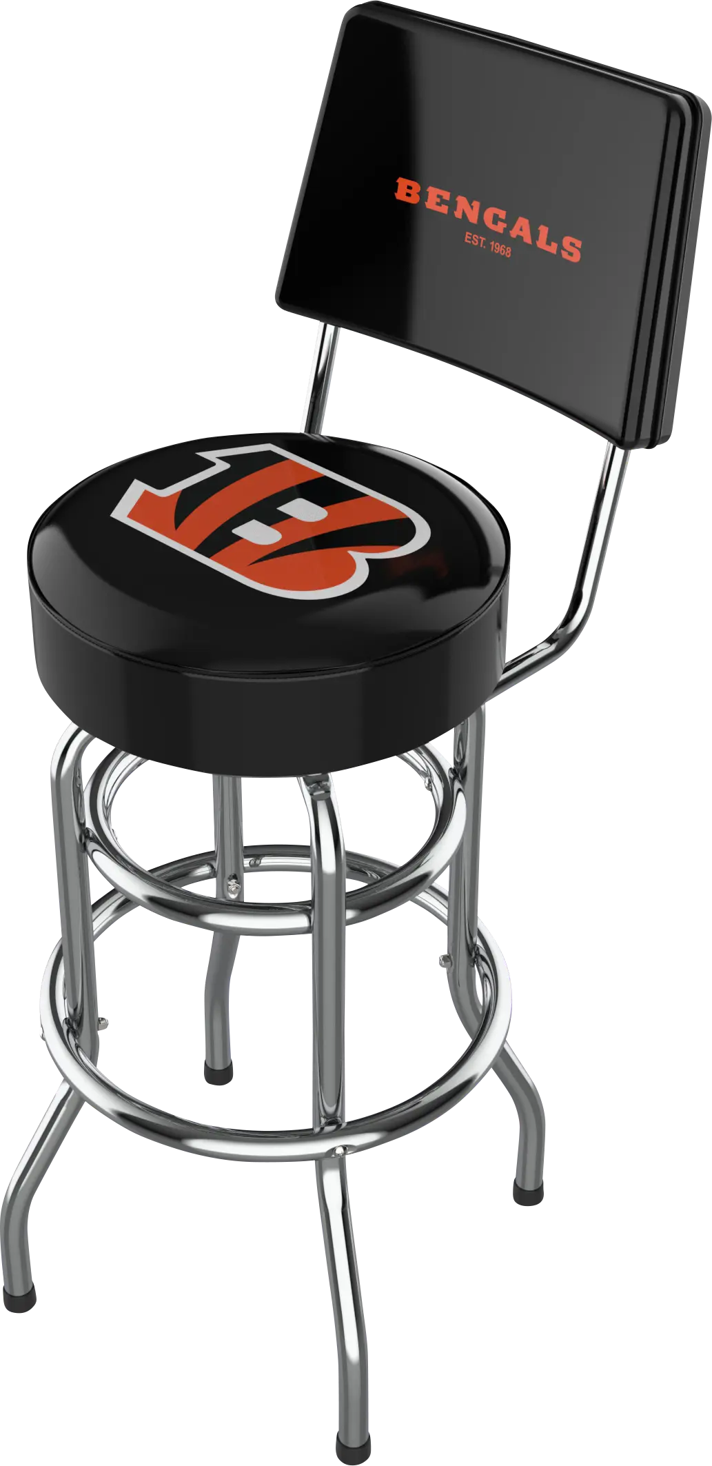 Cincinnati Bengals Black Swivel Barstool with Back