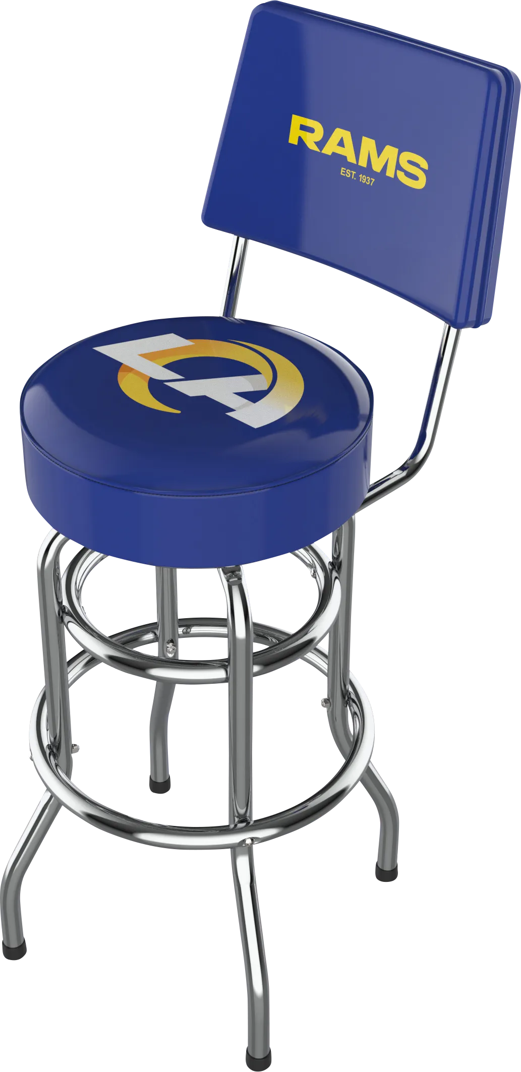Los Angeles Rams Blue Swivel Barstool with Back - Image 1