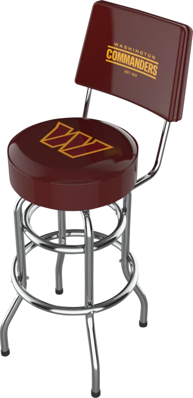 Washington Commanders Burgundy Swivel Barstool with Back
