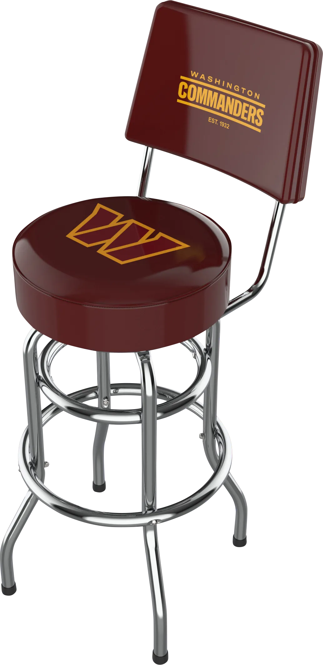 Washington Commanders Burgundy Swivel Barstool with Back - Image 1