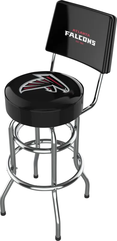 Atlanta Falcons Black Swivel Barstool with Back