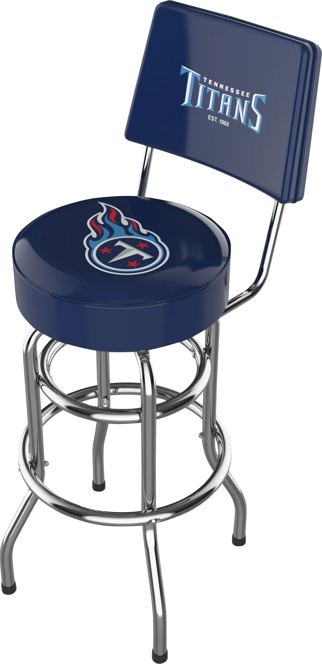 Tennessee Titans Blue Swivel Barstool with Back - Thumbnail - Image 1