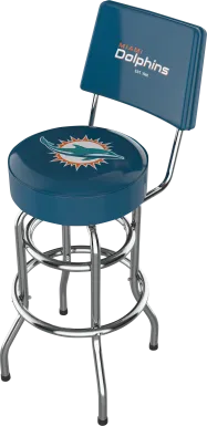 Miami Dolphins Aqua Swivel Barstool with Back