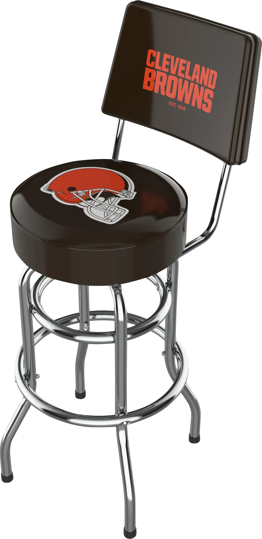 Cleveland Browns Black Swivel Barstool with Back - Thumbnail - Image 1