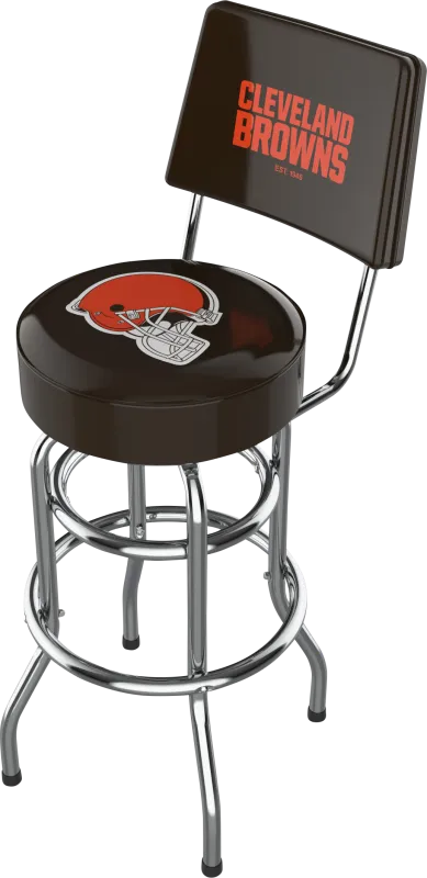 Cleveland Browns Black Swivel Barstool with Back