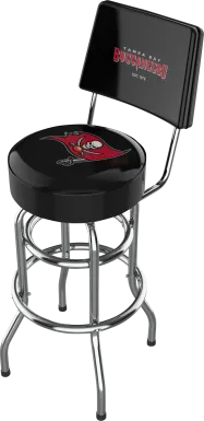 Tampa Bay Buccaneers Black Swivel Barstool with Back