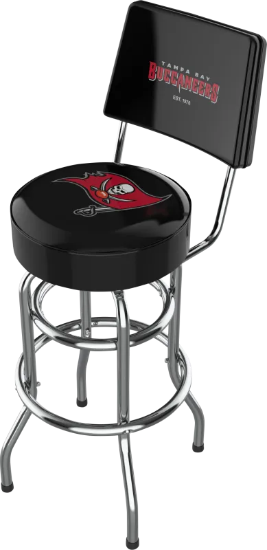 Tampa Bay Buccaneers Black Swivel Barstool with Back