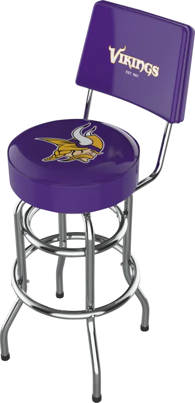 Minnestoa Vikings Purple Swivel Barstool with Back
