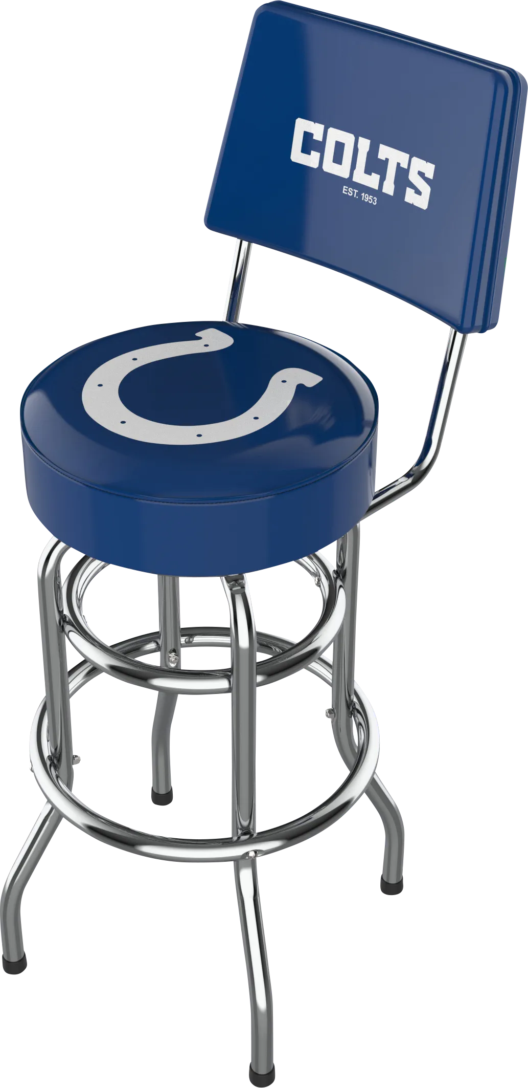 Indianapolis Colts Blue Swivel Barstool with Back - Thumbnail - Image 1
