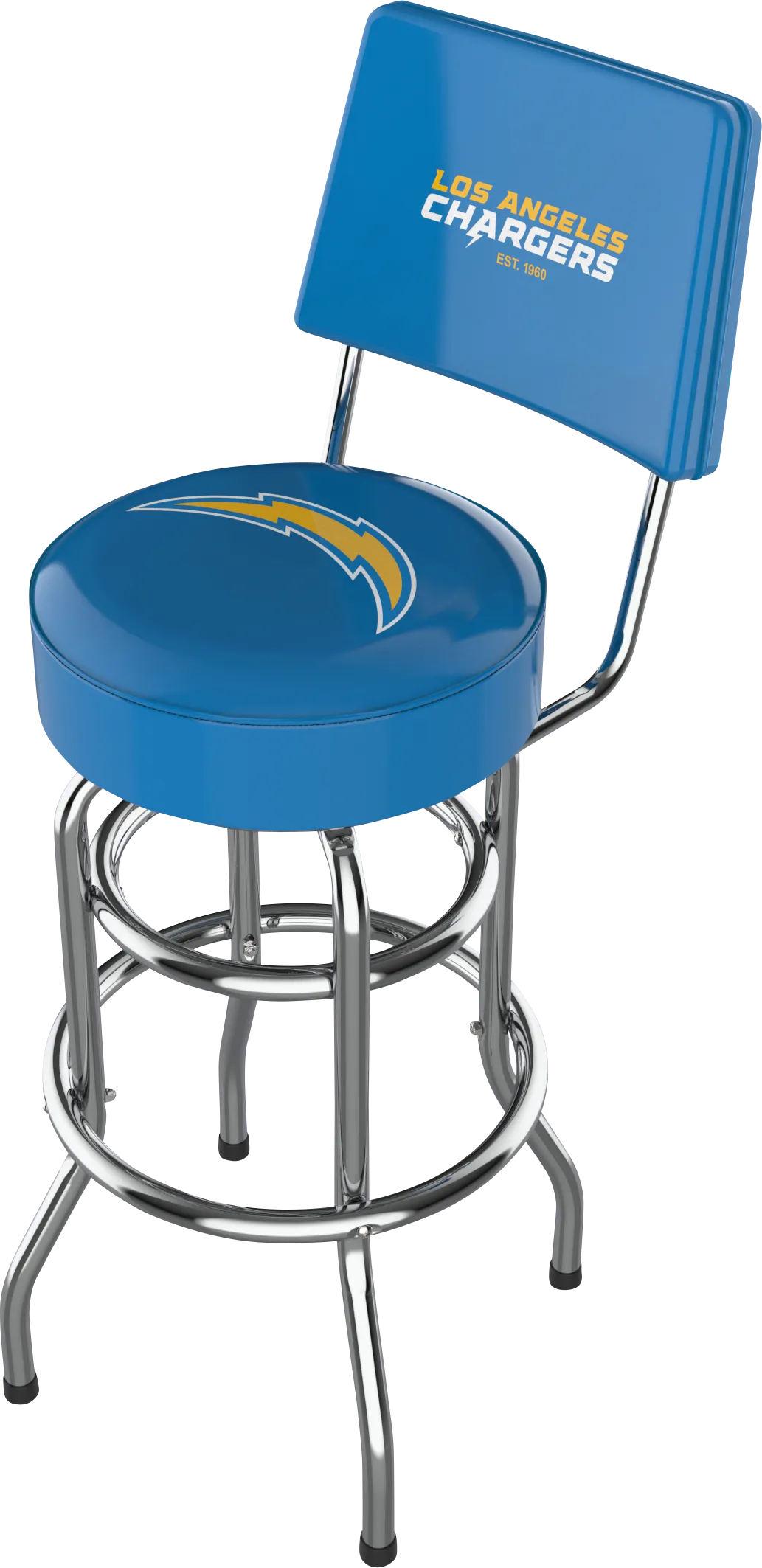 Los Angeles Chargers Blue Swivel Barstool with Back - Thumbnail - Image 1