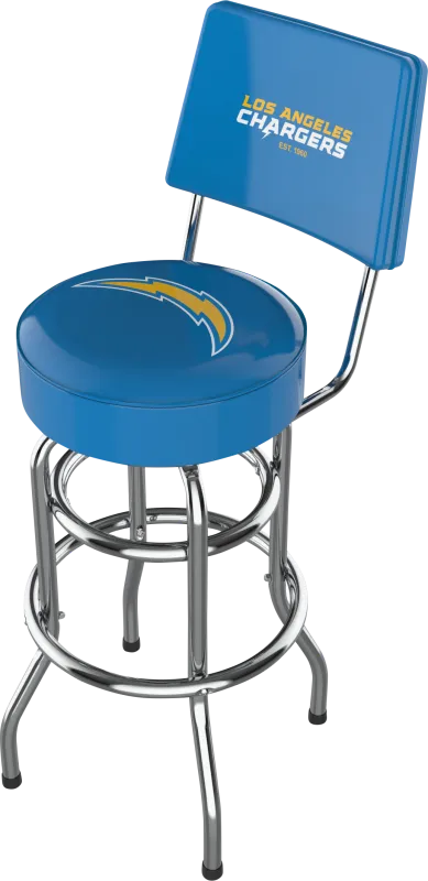 Los Angeles Chargers Blue Swivel Barstool with Back