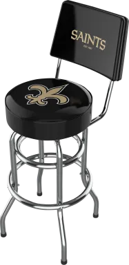 New Orleans Saints Black Swivel Barstool with Back