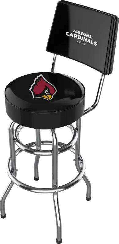 Arizona Cardinals Black Swivel Barstool with Back