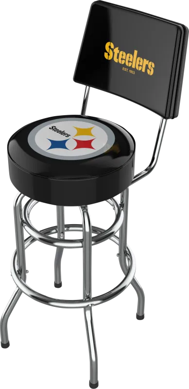 Pittsburgh Steelers Black Swivel Barstool with Back