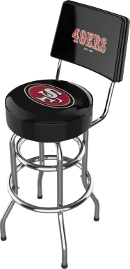 San Francisco 49ers Black Swivel Barstool with Back
