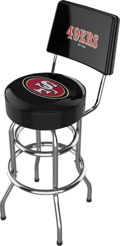 San Francisco 49ers Black Swivel Barstool with Back