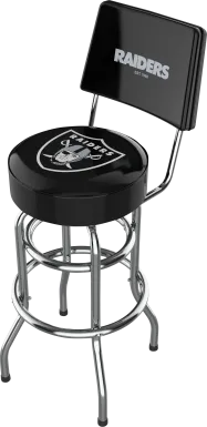 Las Vegas Raiders Black Swivel Barstool with Back