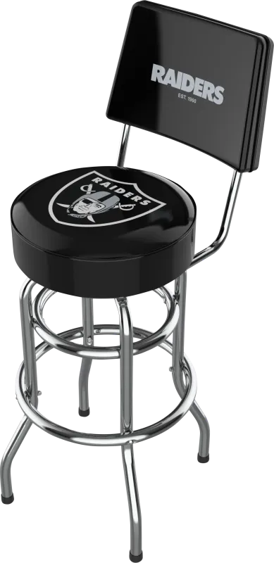 Las Vegas Raiders Black Swivel Barstool with Back
