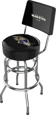 Baltimore Ravens Black Swivel Barstool with Back