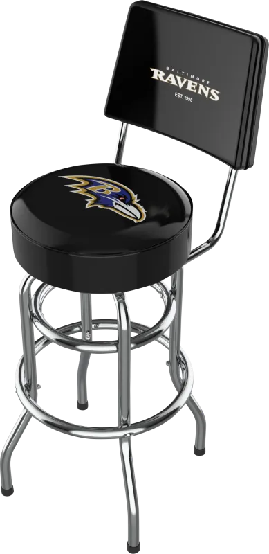 Baltimore Ravens Black Swivel Barstool with Back