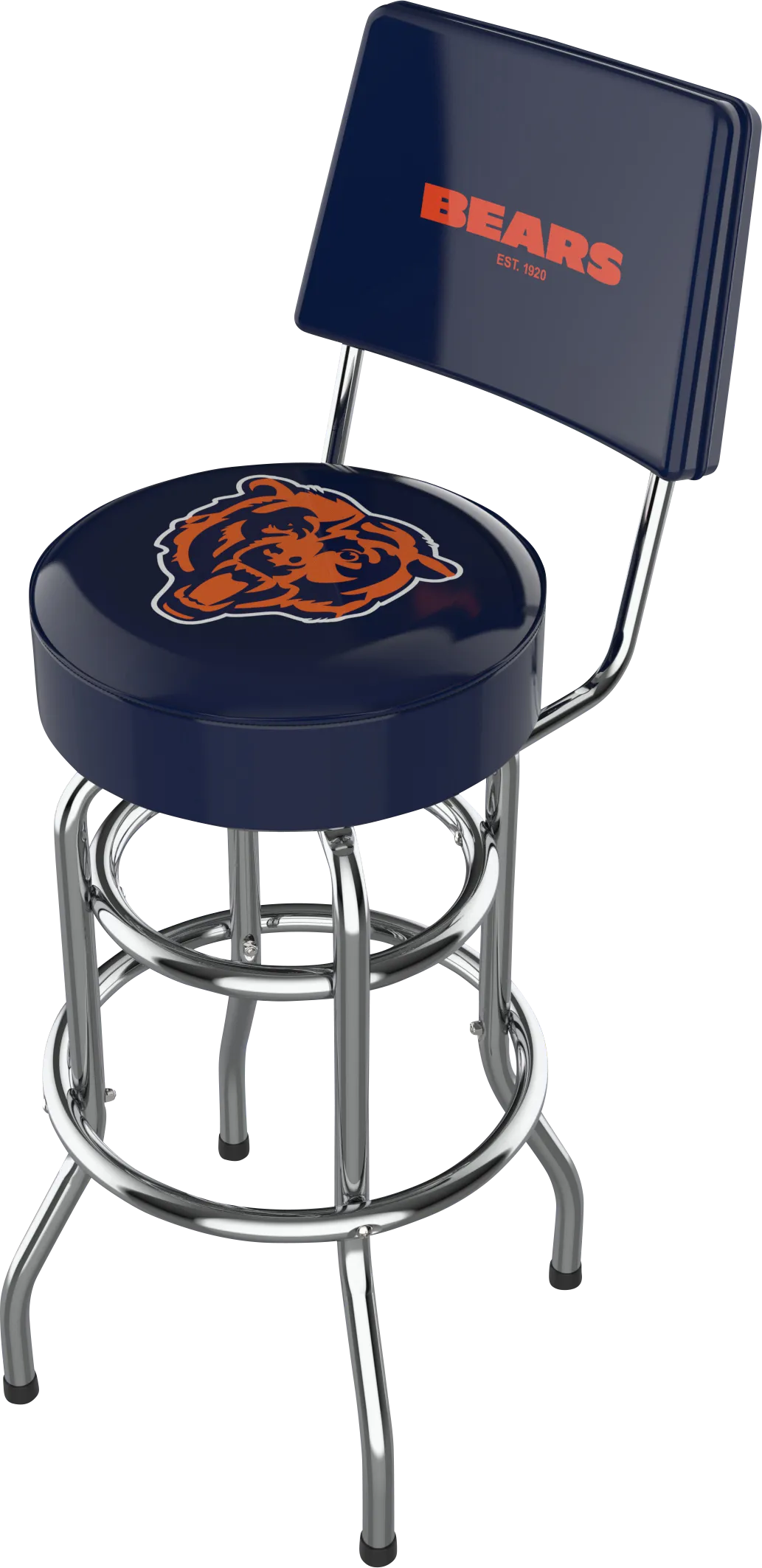 Chicago Bears Navy Swivel Barstool with Back - Thumbnail - Image 1