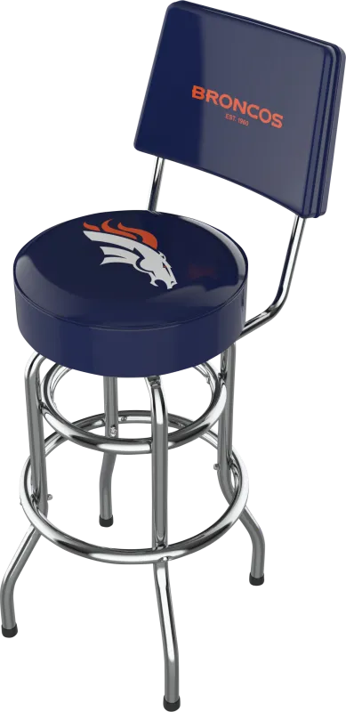 Denver Broncos Blue Swivel Barstool with Back