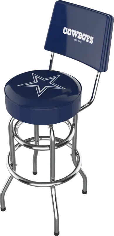 Dallas Cowboys Blue Swivel Barstool with Back