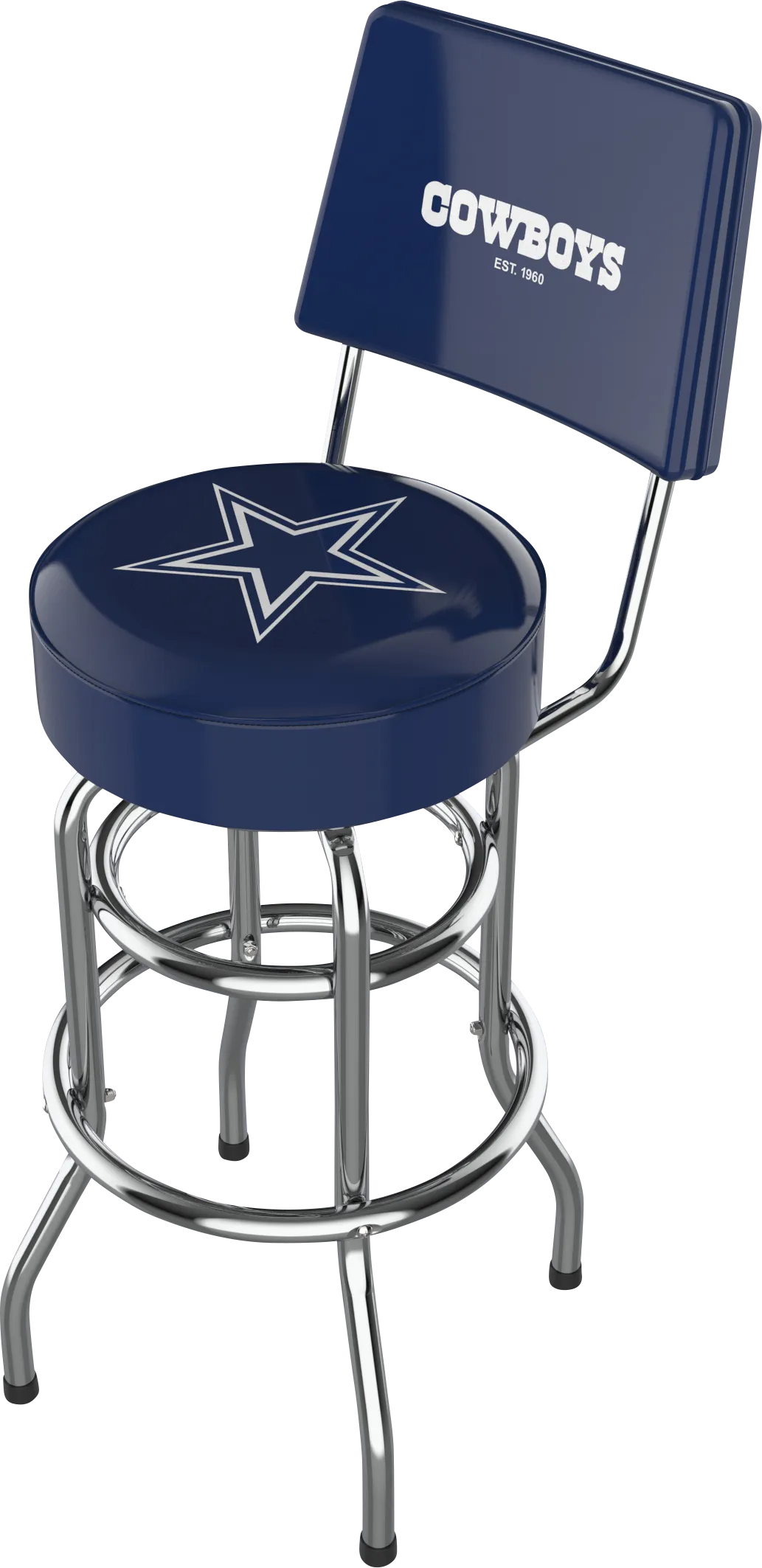 Dallas Cowboys Blue Swivel Barstool with Back - Image 1