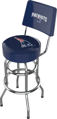 New England Patriots Blue Swivel Barstool with Back