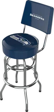 Seattle Seahawks Blue Swivel Barstool with Back