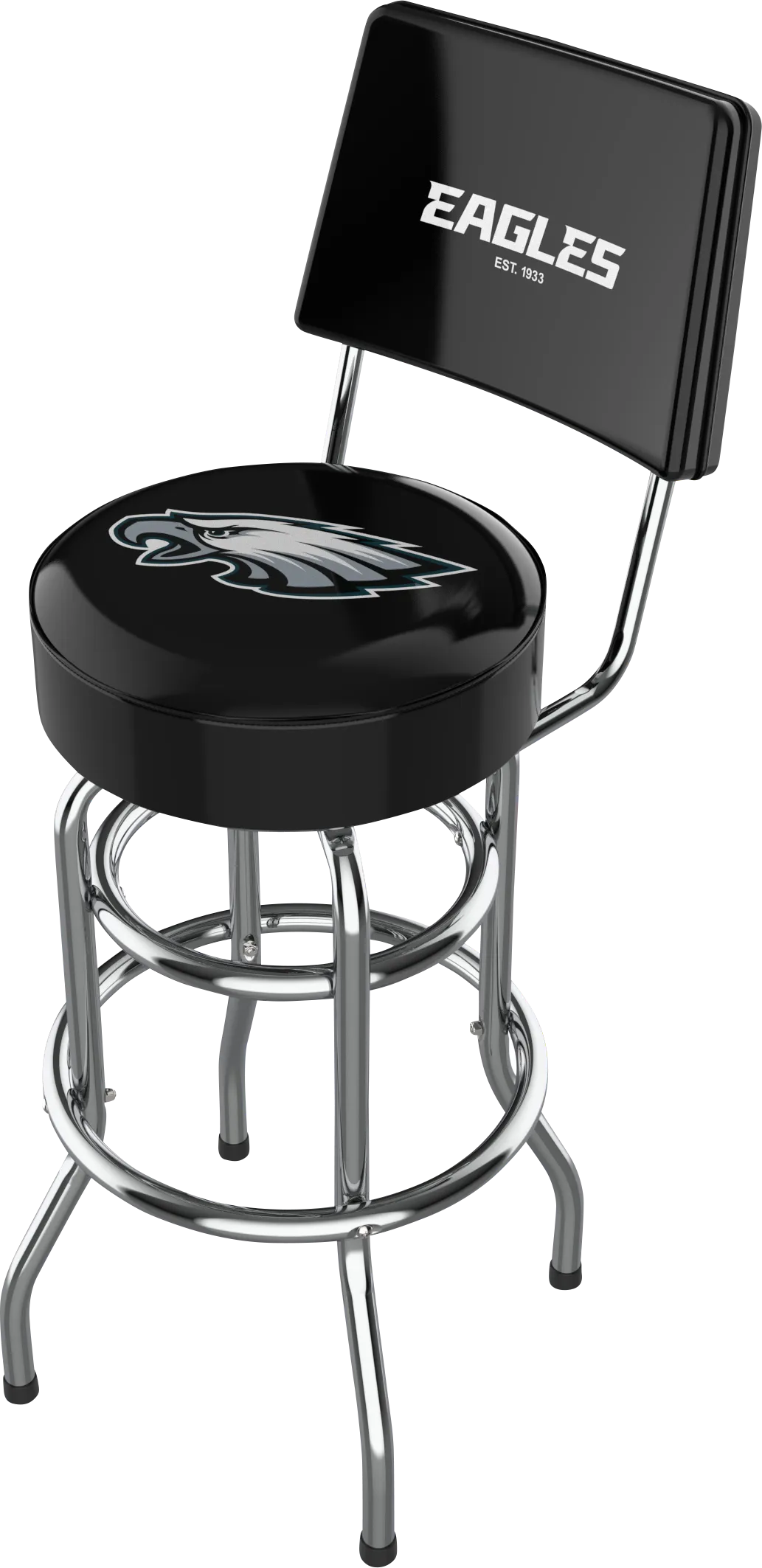 Philadelphia Eagles Black Swivel Barstool with Back - Thumbnail - Image 1
