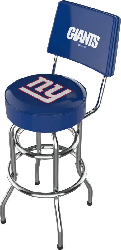New York Giants Blue Swivel Barstool with Back