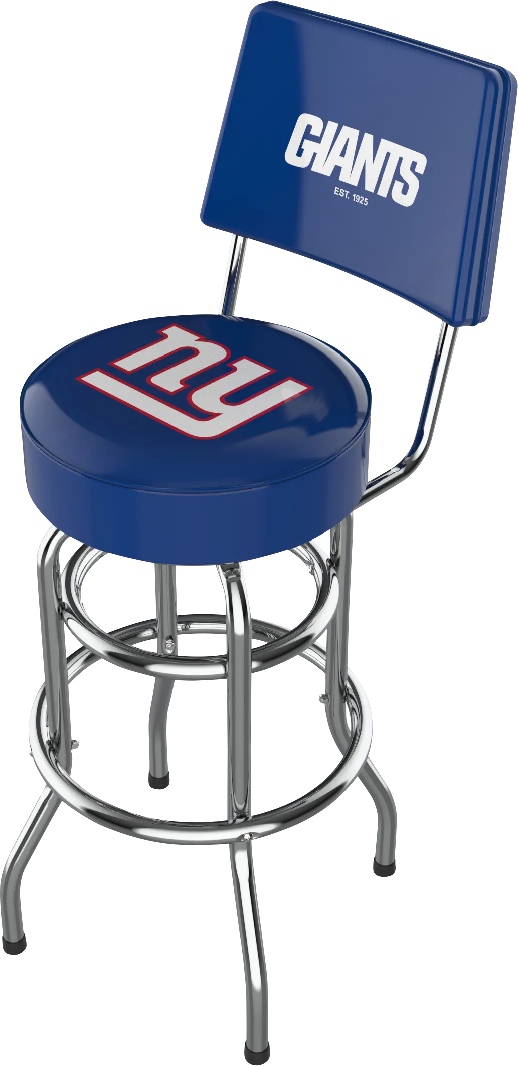 New York Giants Blue Swivel Barstool with Back