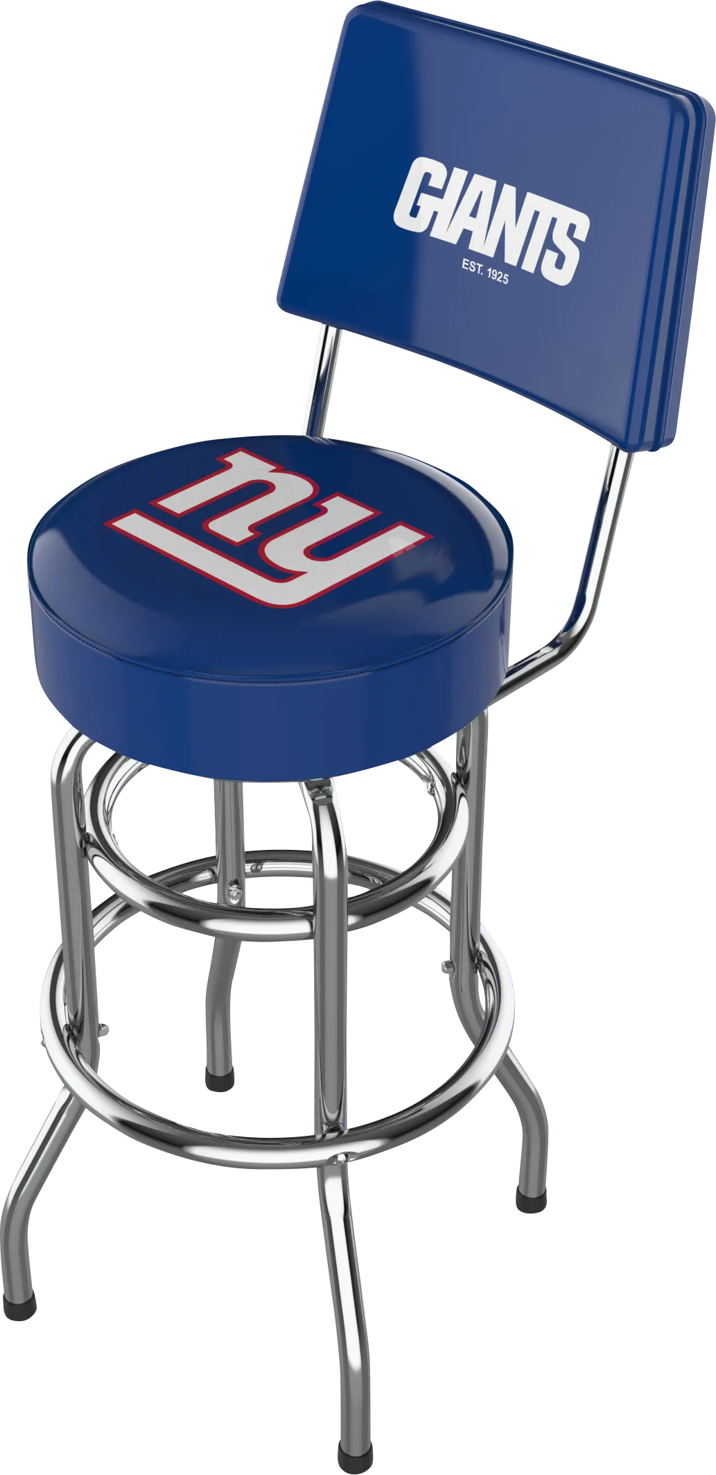 New York Giants Blue Swivel Barstool with Back - Image 1