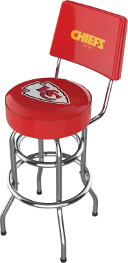 Kansas City Chiefs Red Swivel Barstool with Back