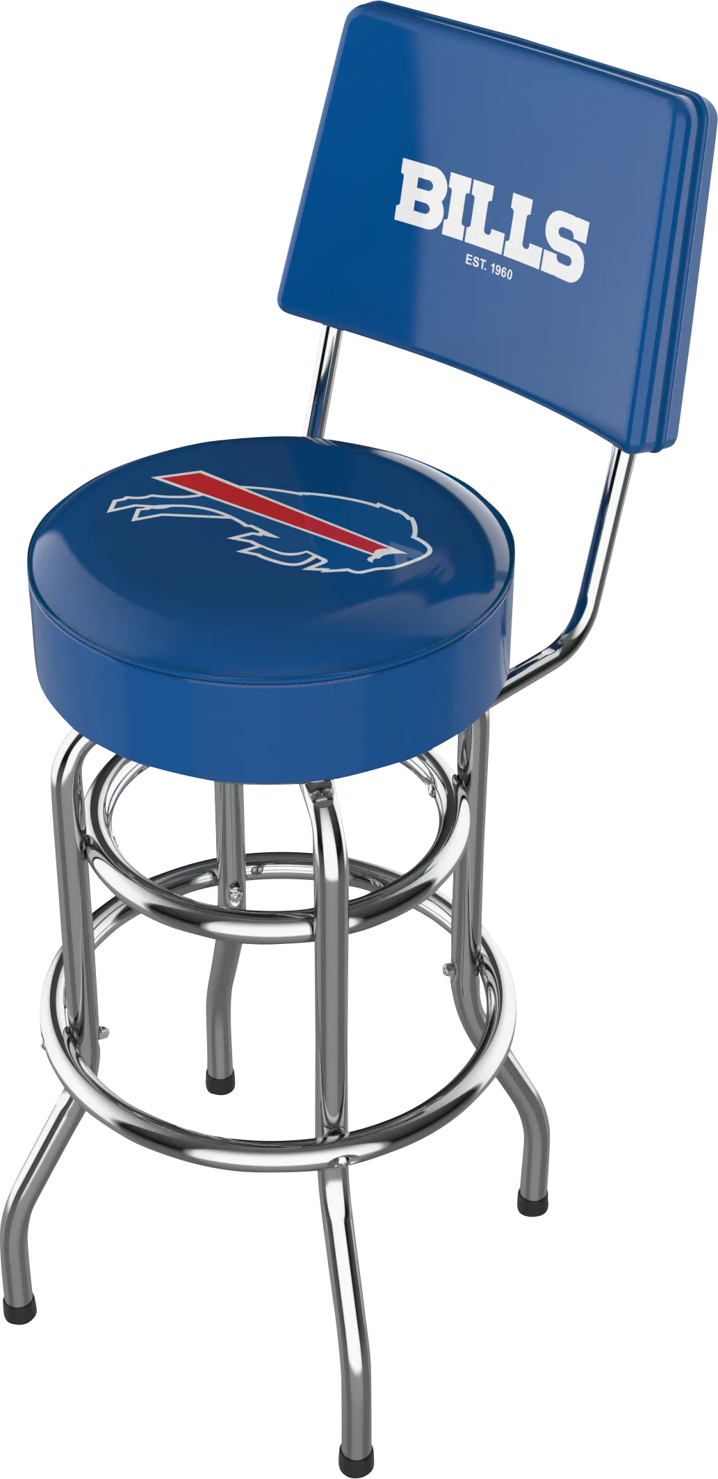 Buffalo Bills Blue Swivel Barstool with Back - Thumbnail - Image 1