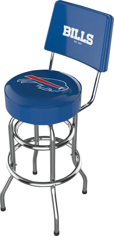Buffalo Bills Blue Swivel Barstool with Back