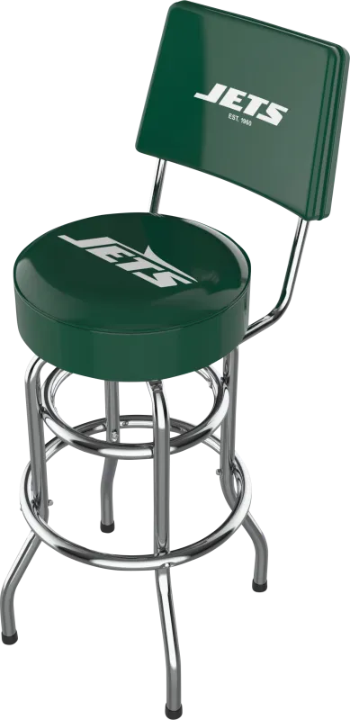 New York Jets Green Swivel Barstool with Back