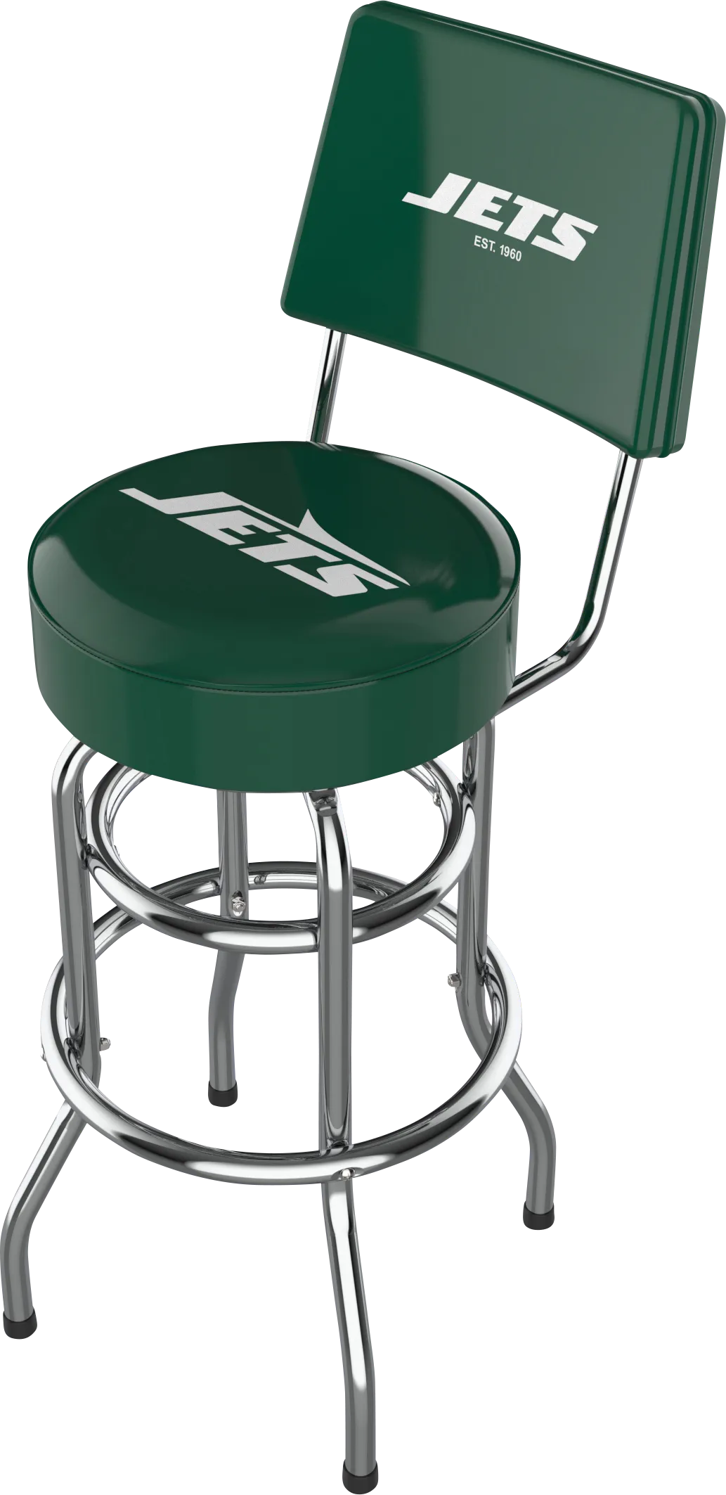 New York Jets Green Swivel Barstool with Back - Image 1