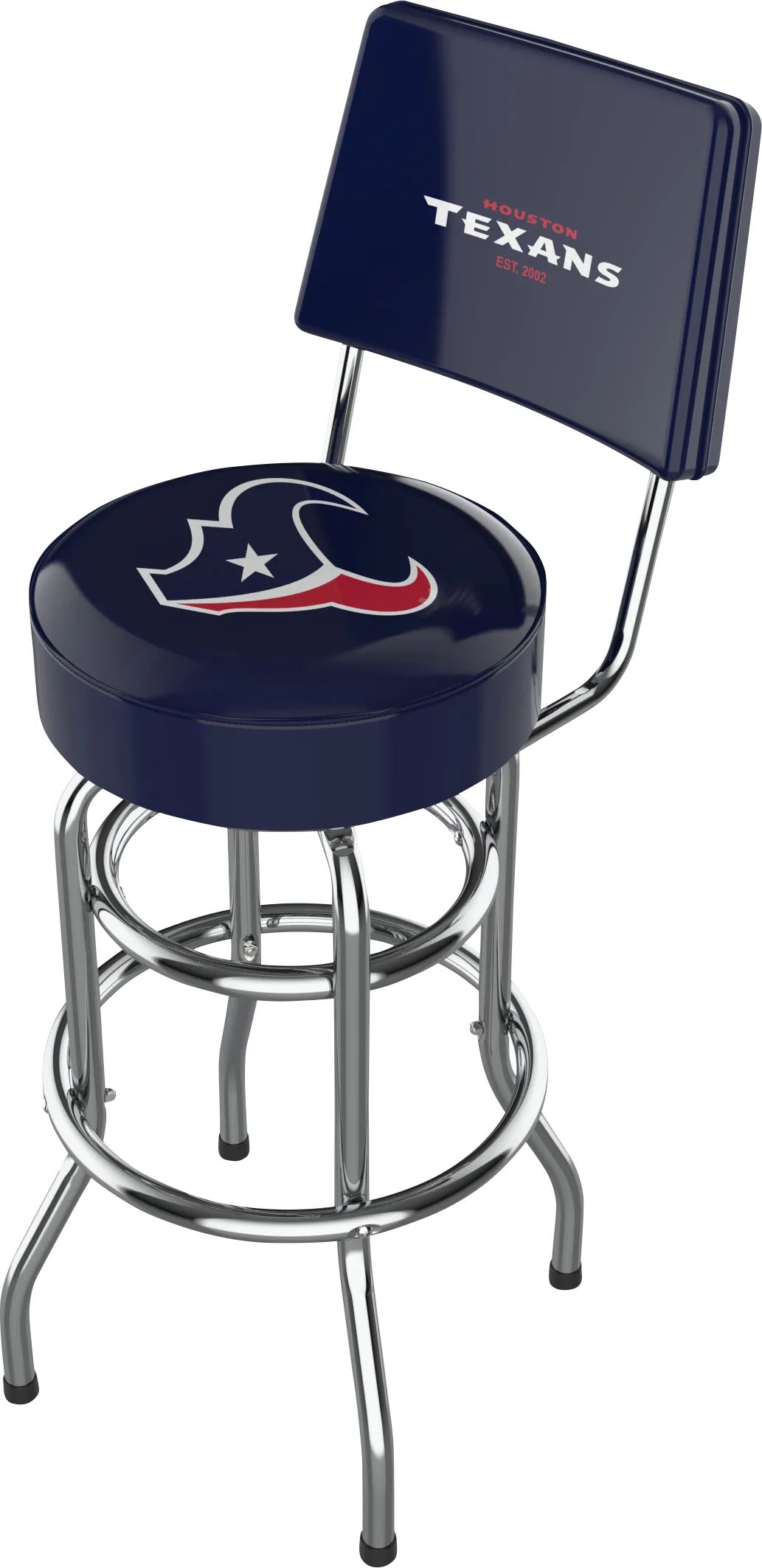 Houston Texans Blue Swivel Barstool with Back - Thumbnail - Image 1